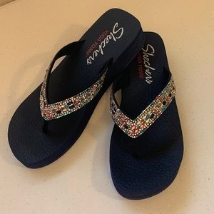 Skechers Yoga Foam Bling Flip Flops Woman’s 10